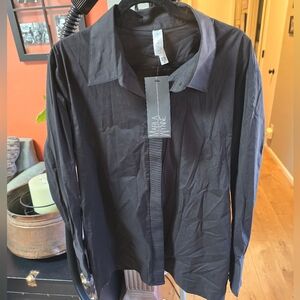 Marla Wynne Black Button Down Blouse Size XL